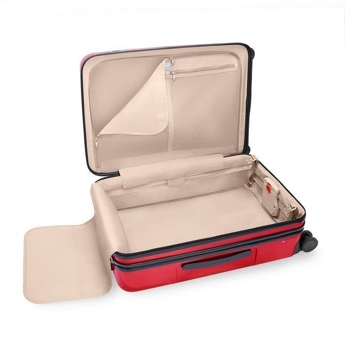 Briggs & Riley Sympatico in Glossy Ruby Medium sized checked luggage